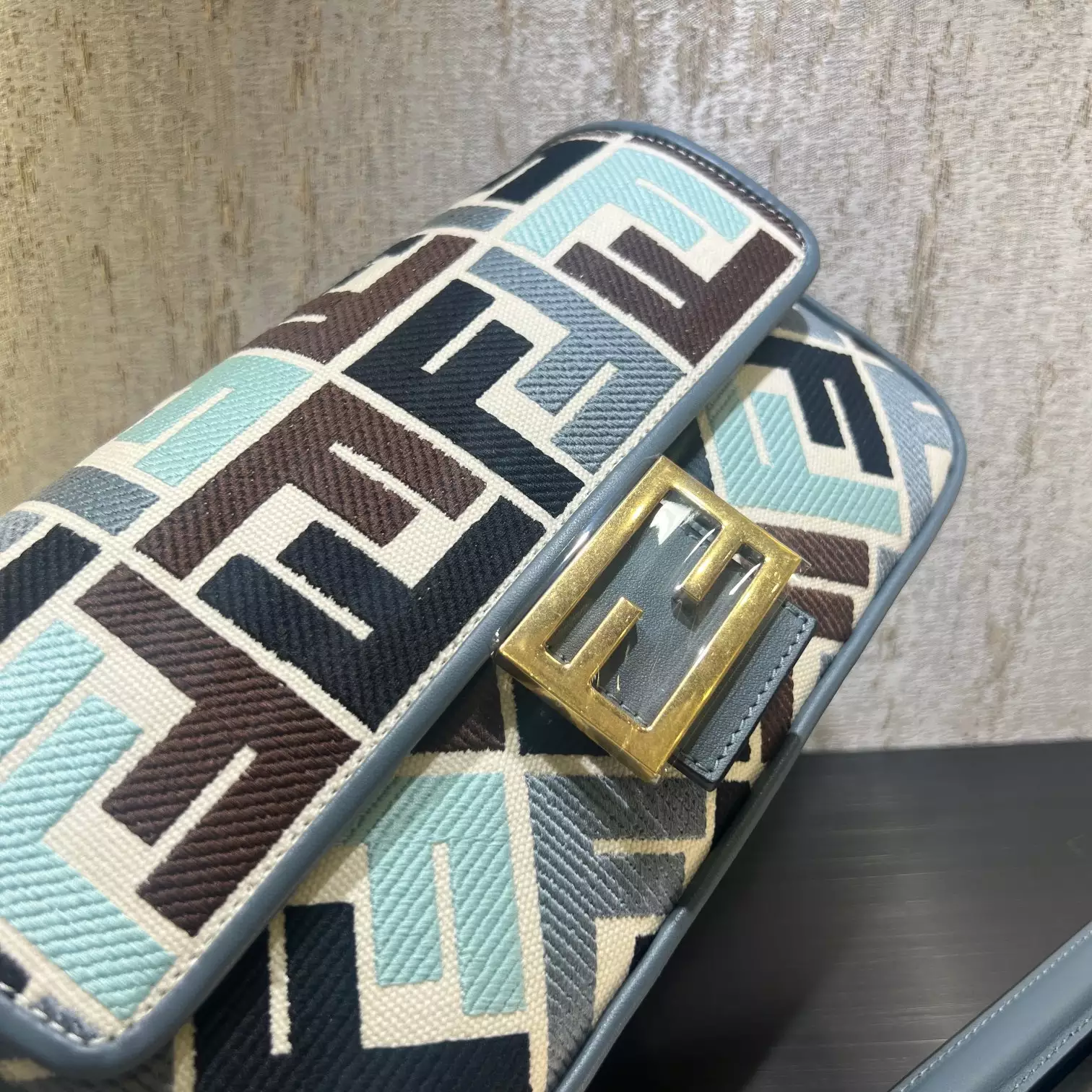 Baguette Multicolor Canvas Bag with FF Embroidery - RepBags.ru - Image 4