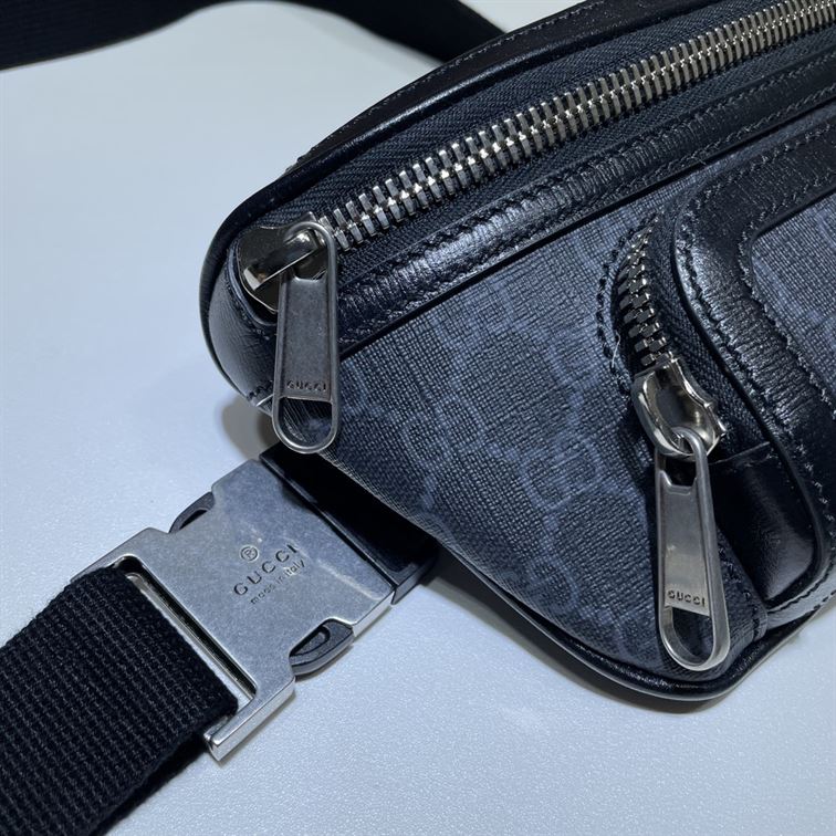Belt bag with Interlocking G Black leather - Image 8