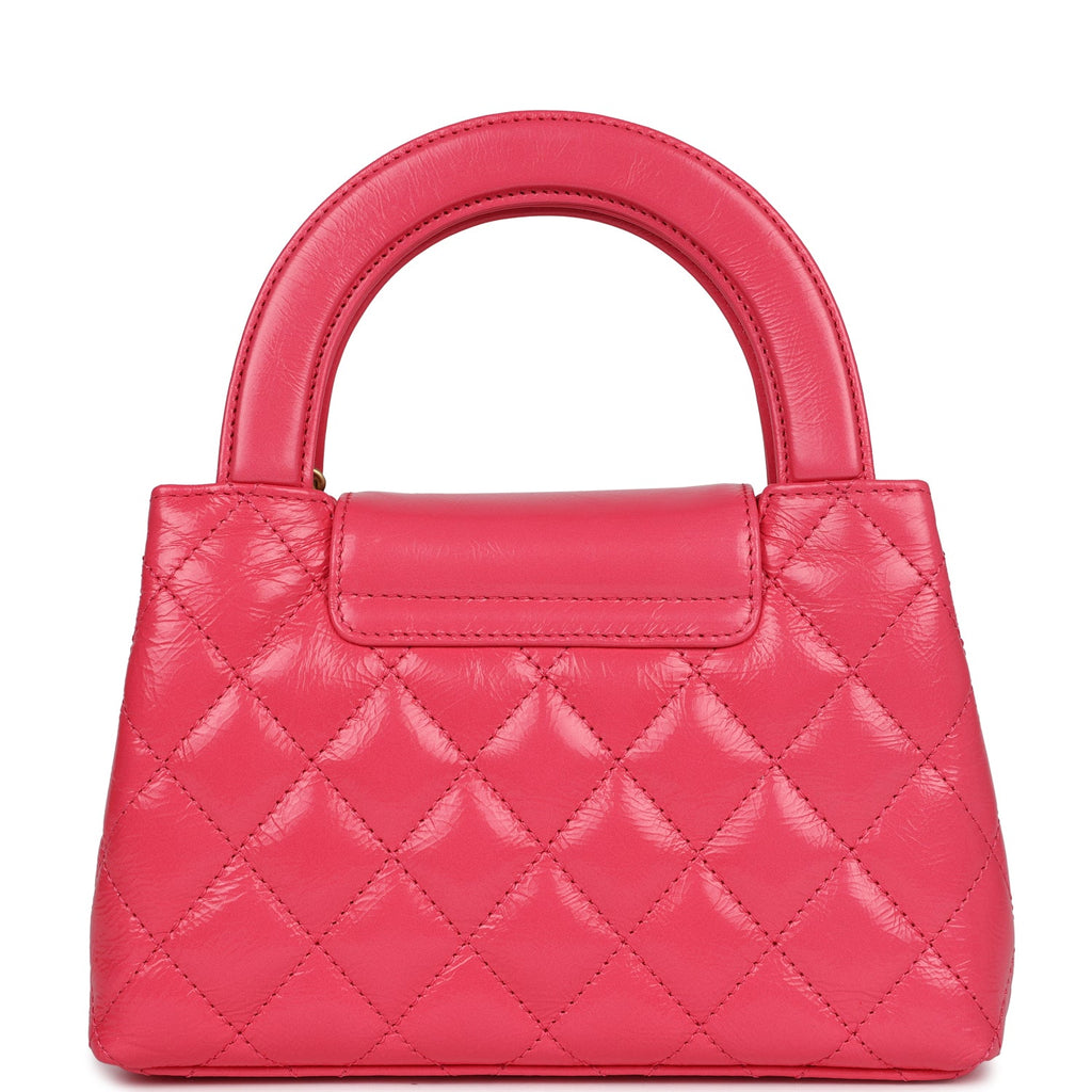 Chanel Small Kelly Shopper Dark Pink Shiny Aged Calfskin Brushed Gold Hardware - Image 5