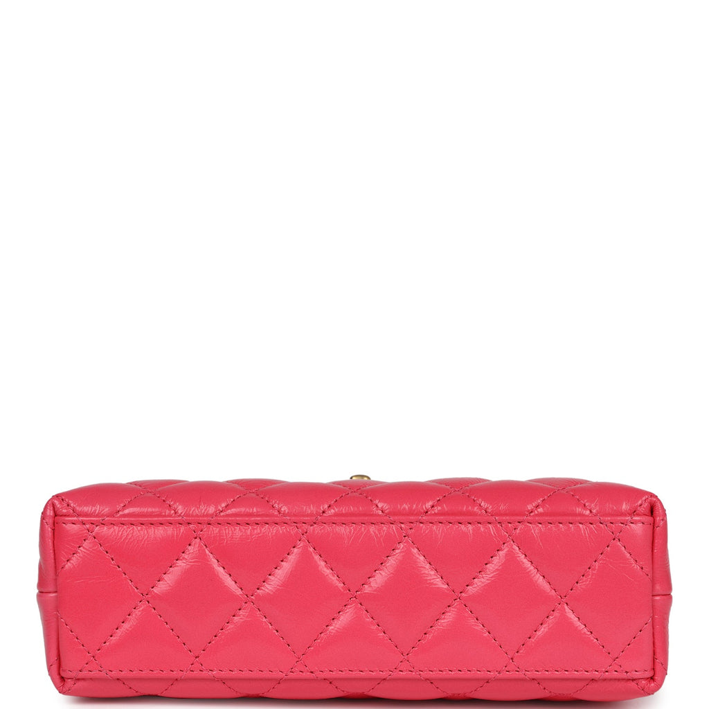 Chanel Small Kelly Shopper Dark Pink Shiny Aged Calfskin Brushed Gold Hardware - Image 7