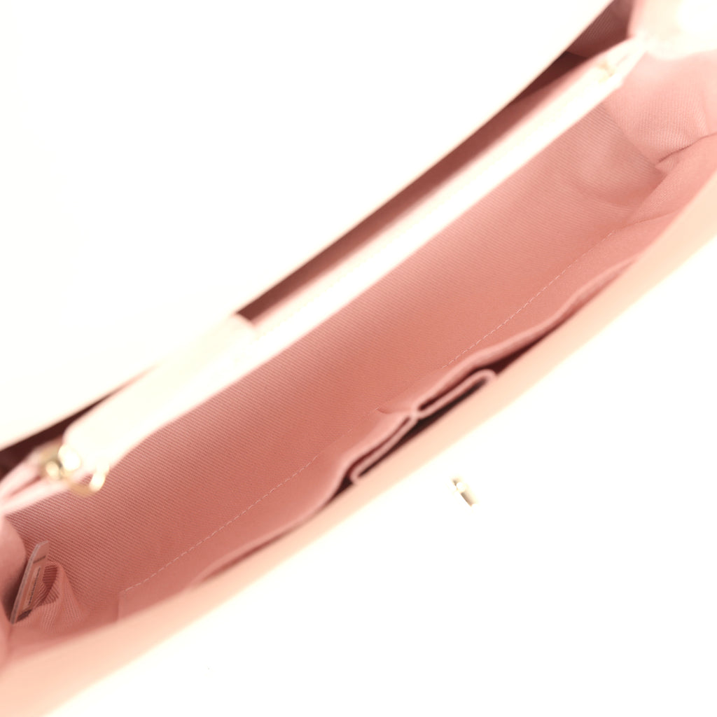 Chanel Medium Coco Top Handle Flap Bag Light Beige Chevron Caviar Light Gold Hardware - Image 10