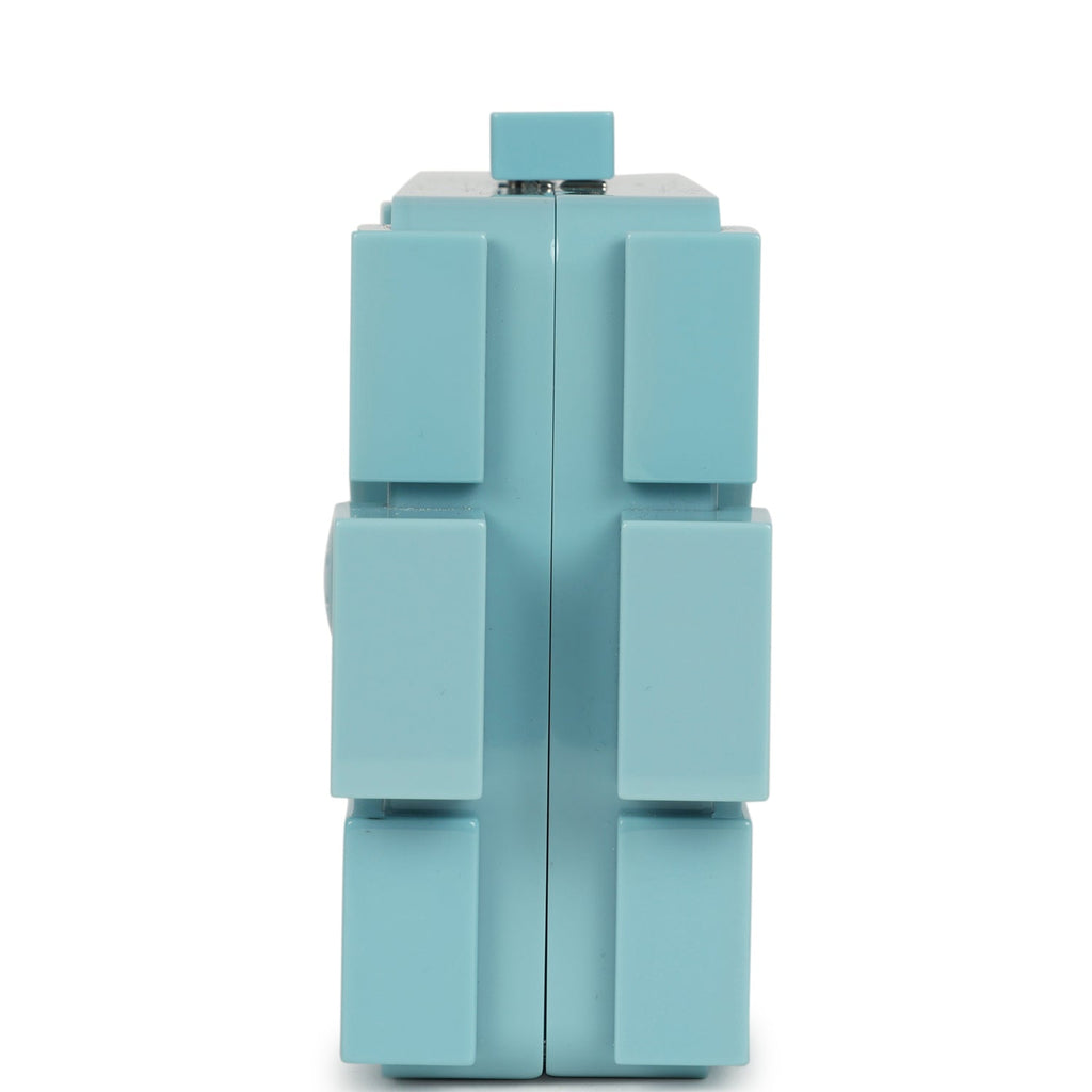Pre-owned Chanel Supermarket Boy Brick Lego Minaudiere Clutch Light Blue Plexiglass Silver Hardware - Image 4