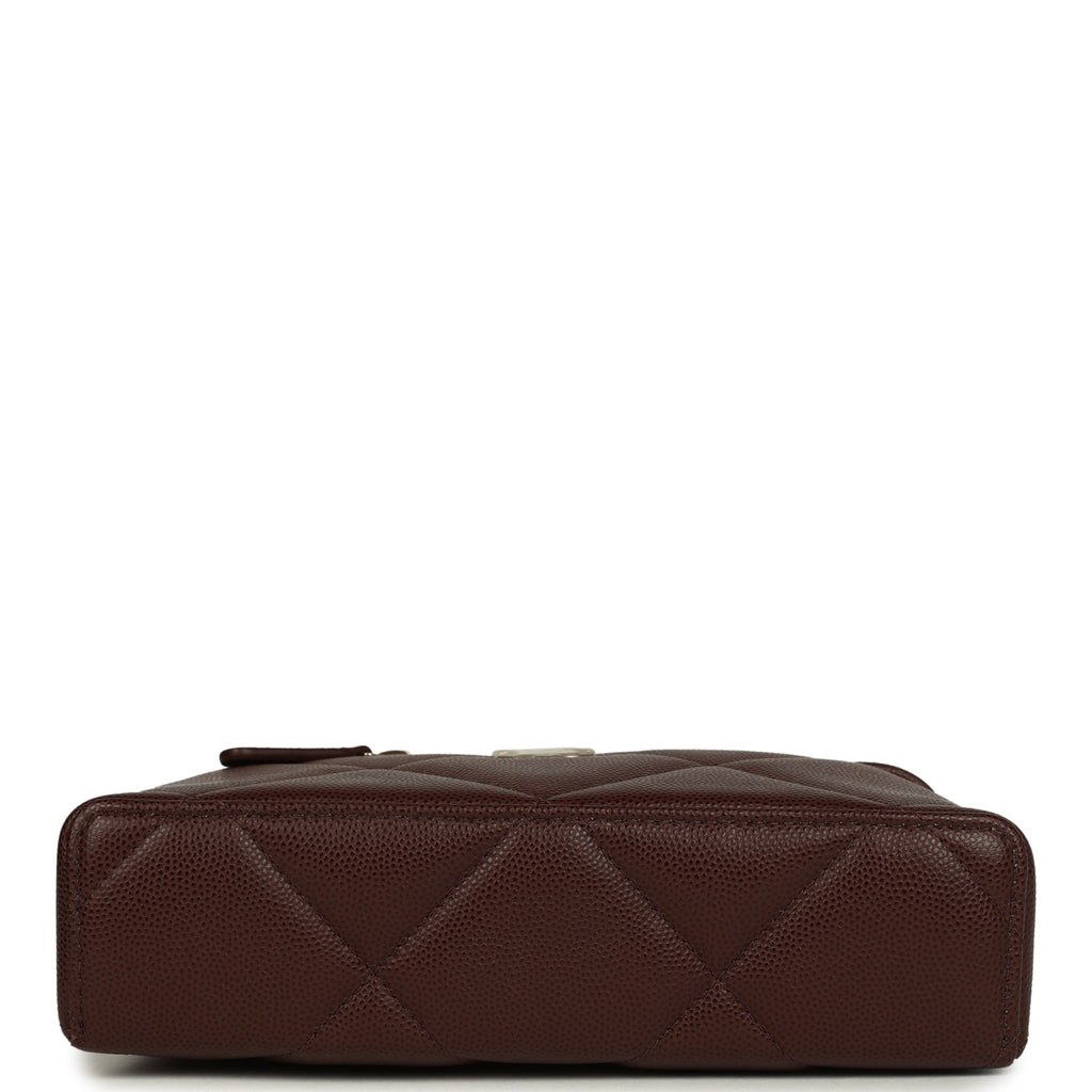 Chanel Top Handle Slim Vanity Case with Chain Dark Brown Shiny Caviar Light Gold Hardware - Image 7