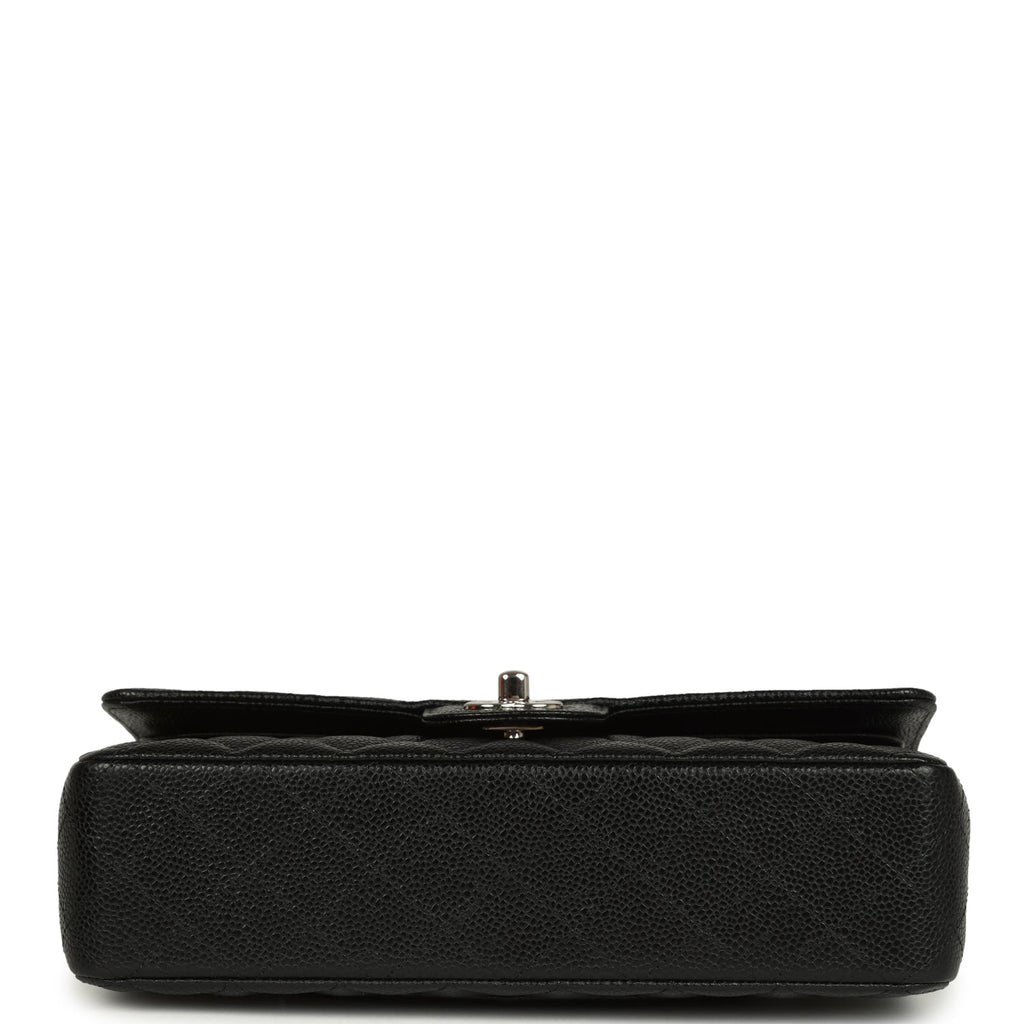 Pre-owned Chanel Medium Classic Double Flap Black Caviar Silver Hardware - Image 7