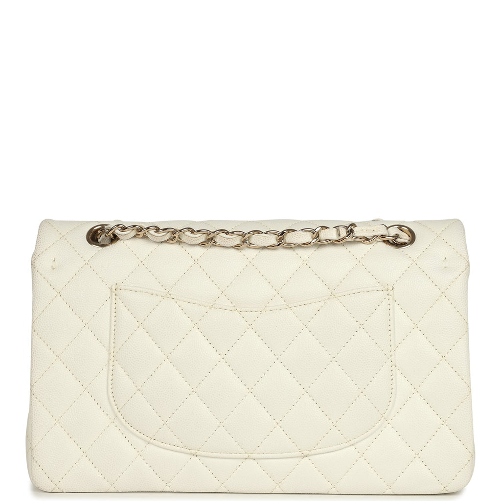 Pre-owned Chanel Medium Classic Double Flap White Caviar Light Gold Hardware - Image 5