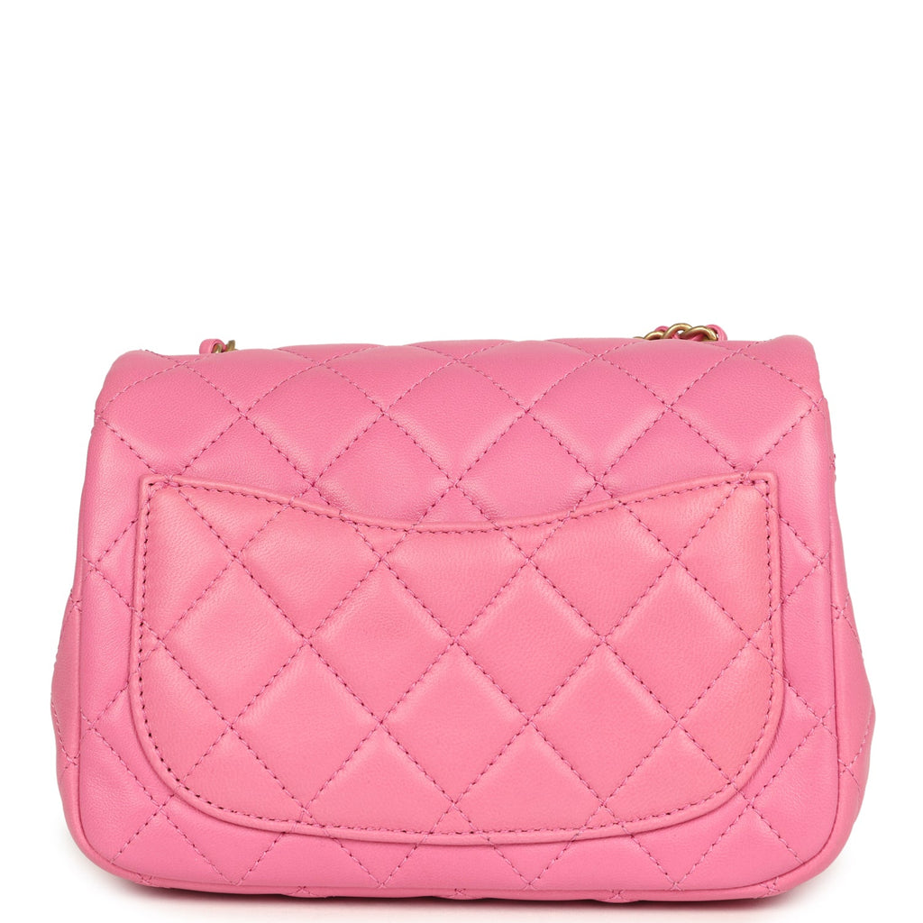Chanel Mini Pearl Crush Square Flap Bag Pink Lambskin Brushed Gold Hardware - Image 5