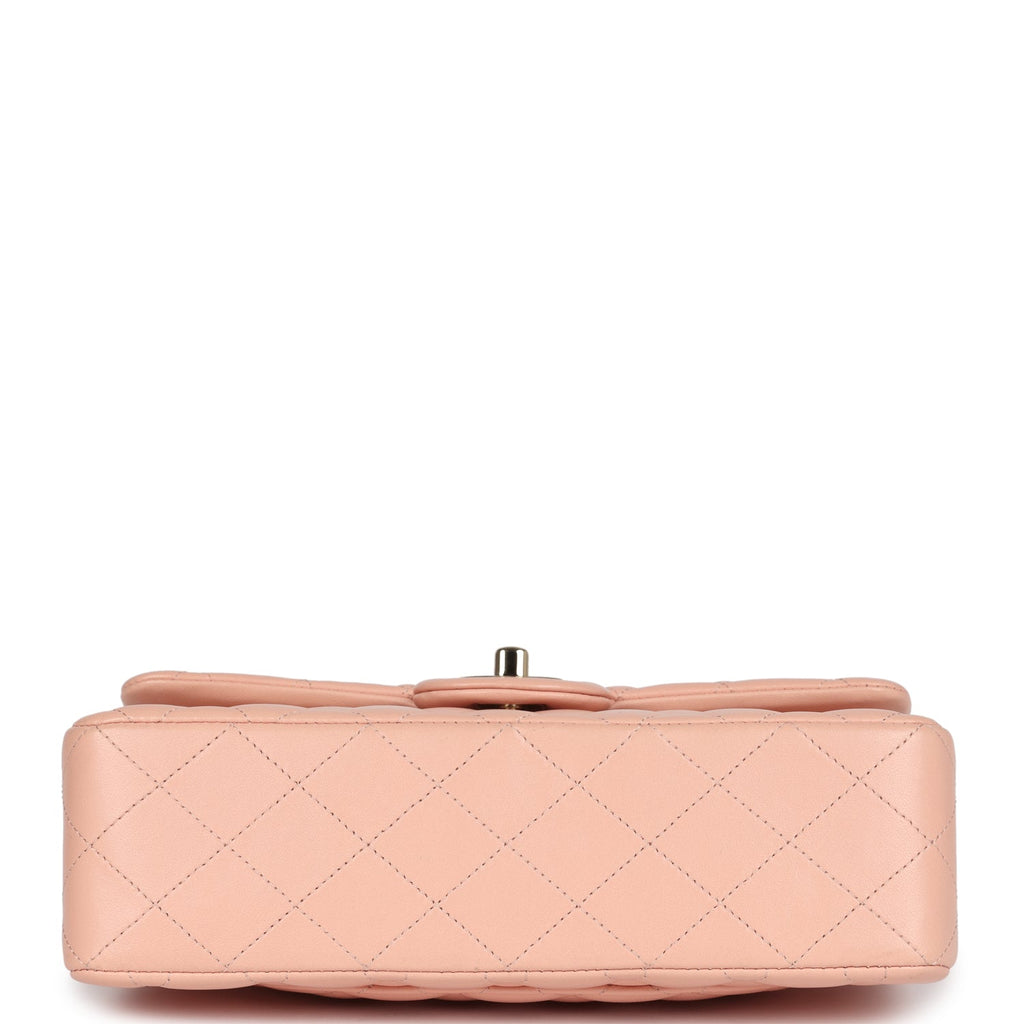Pre-owned Chanel Small Classic Double Flap Light Pink Lambskin Gold Hardware - Image 7
