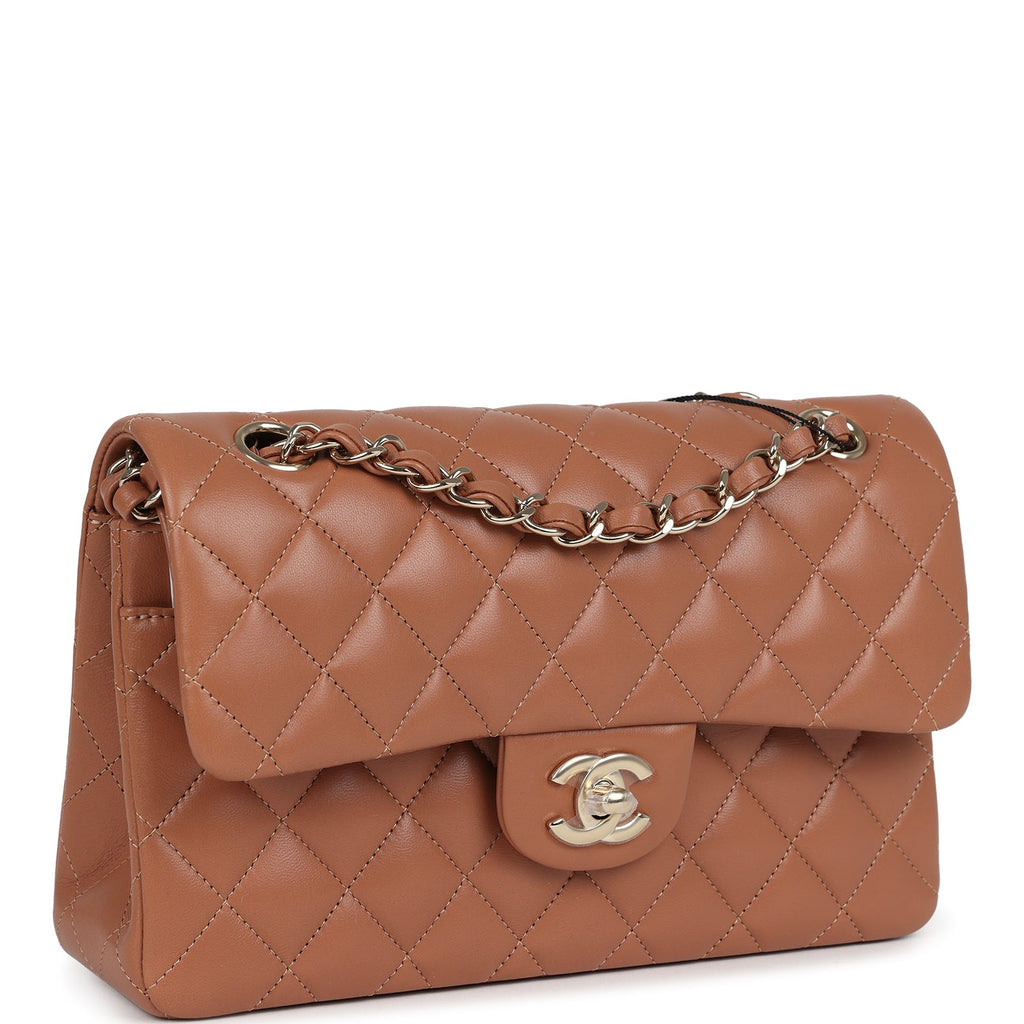 Chanel Small Classic Double Flap Bag Caramel Lambskin Light Gold Hardware - Image 3