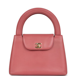 Vintage Chanel Large Kelly Pink Lambskin Gold Hardware