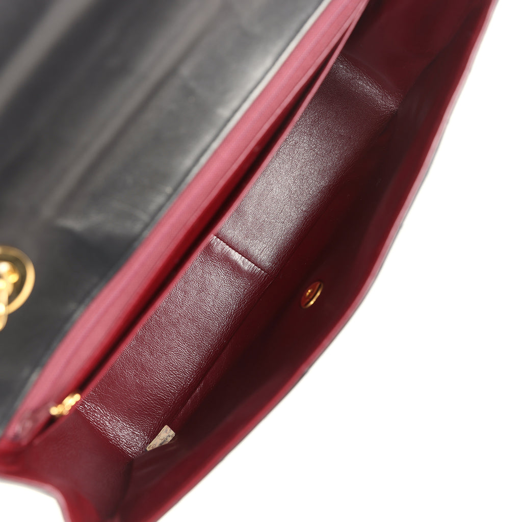 Vintage Chanel Jumbo Classic Mademoiselle Vertical Flap Black Lambskin Gold Hardware - Image 9