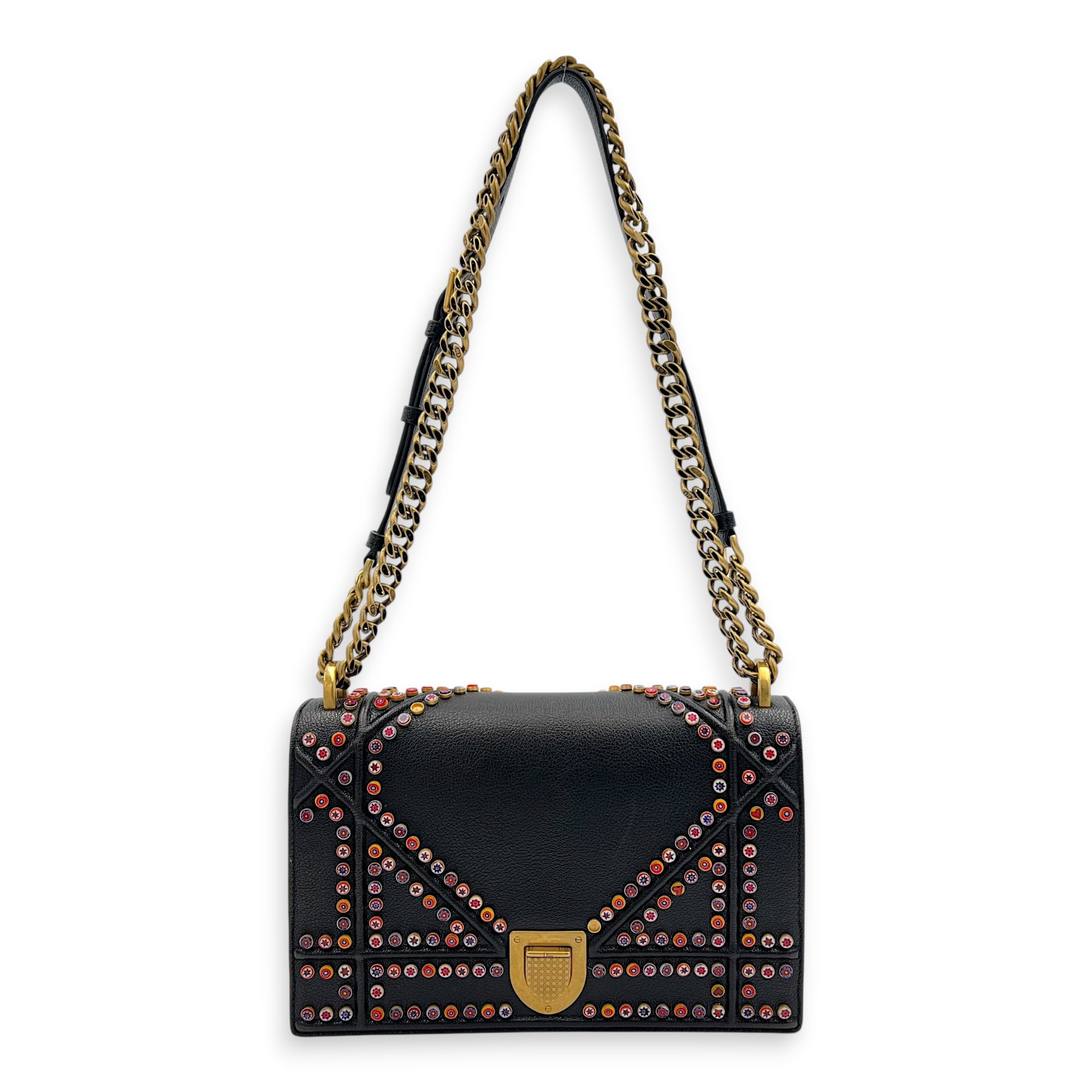 Diorama Shoulder Bag Black in Calfskin, Gold hardware - Image 14