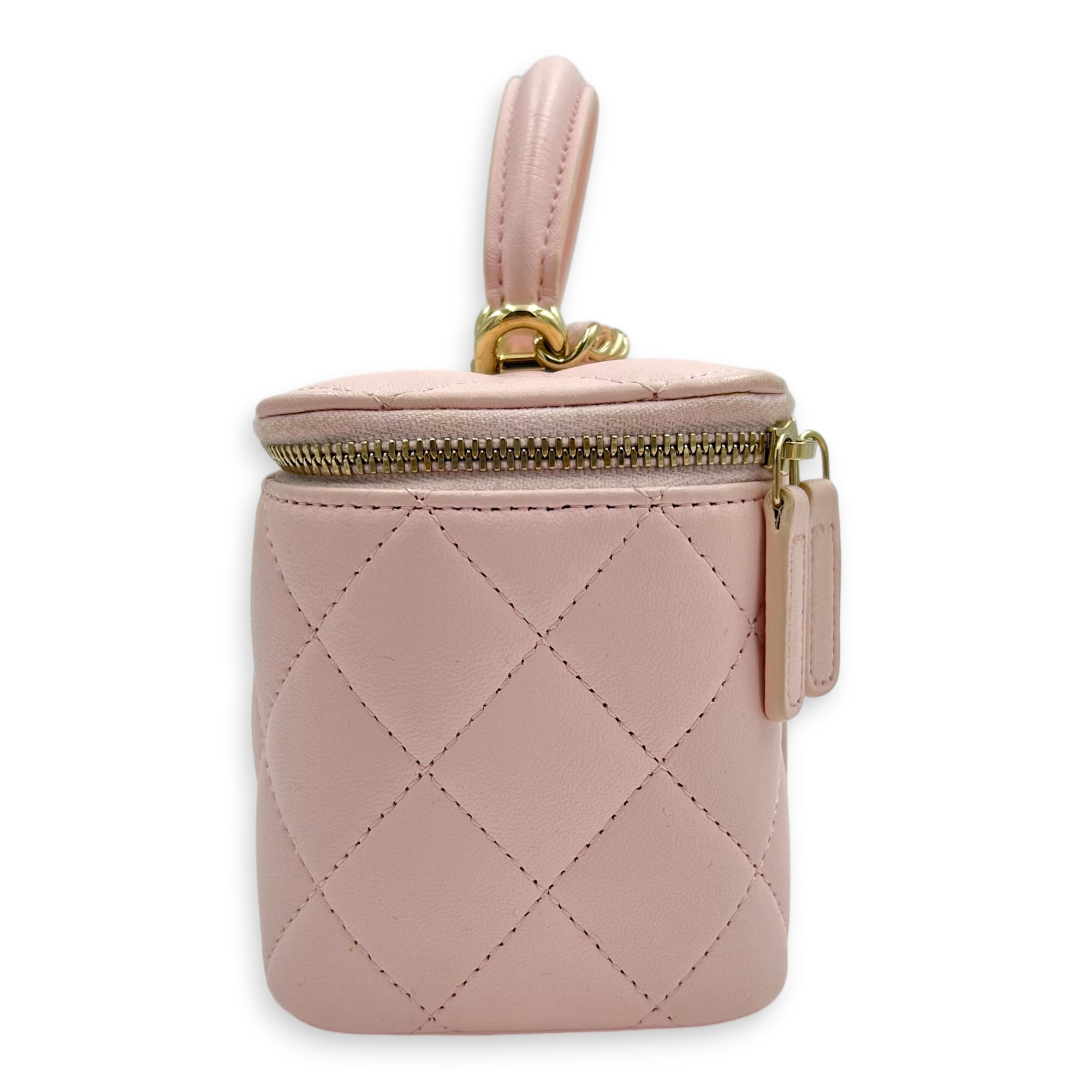 Vanity Crossbody Bag Pink in Lambskin, Gold hardware - Image 5