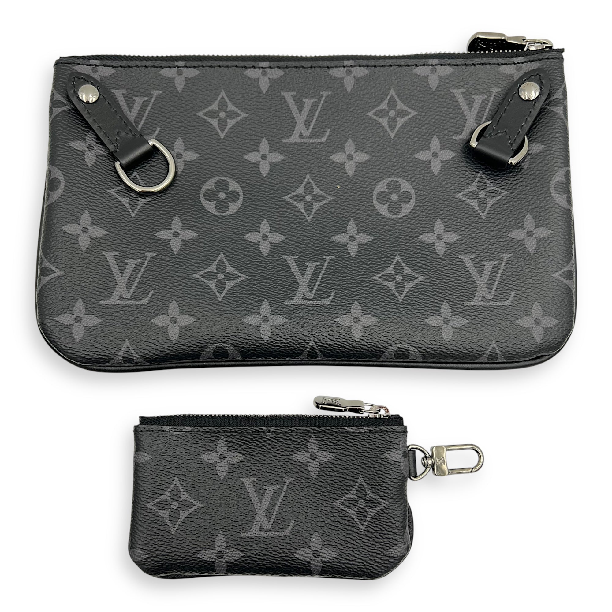 Trio Messenger Eclipse in Monogram Coated Canvas, Silver hardware - Image 12