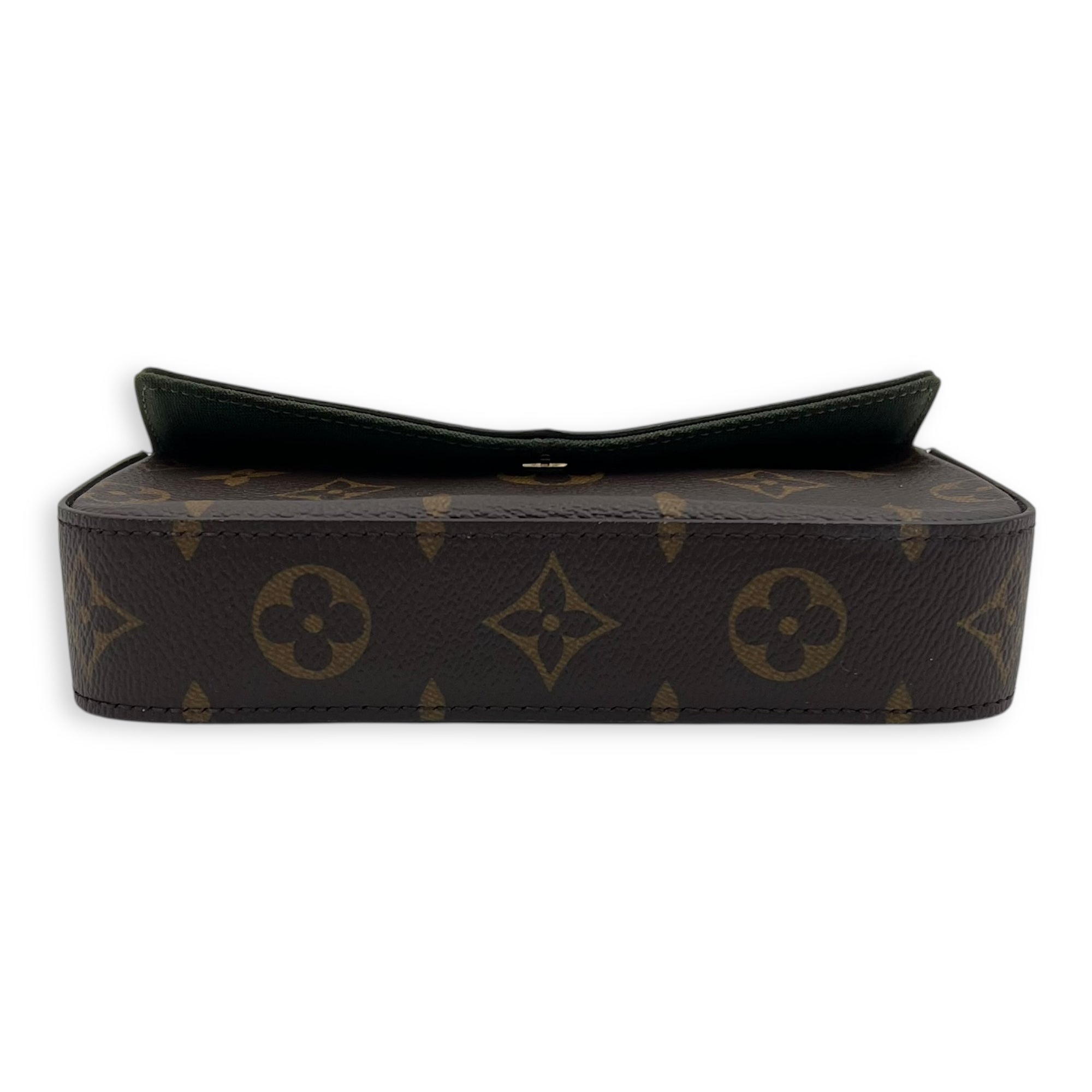 Felicie Strap To Go Wallet On Chain Brown in Monogram Coated Canvas, Gold hardware - Image 6
