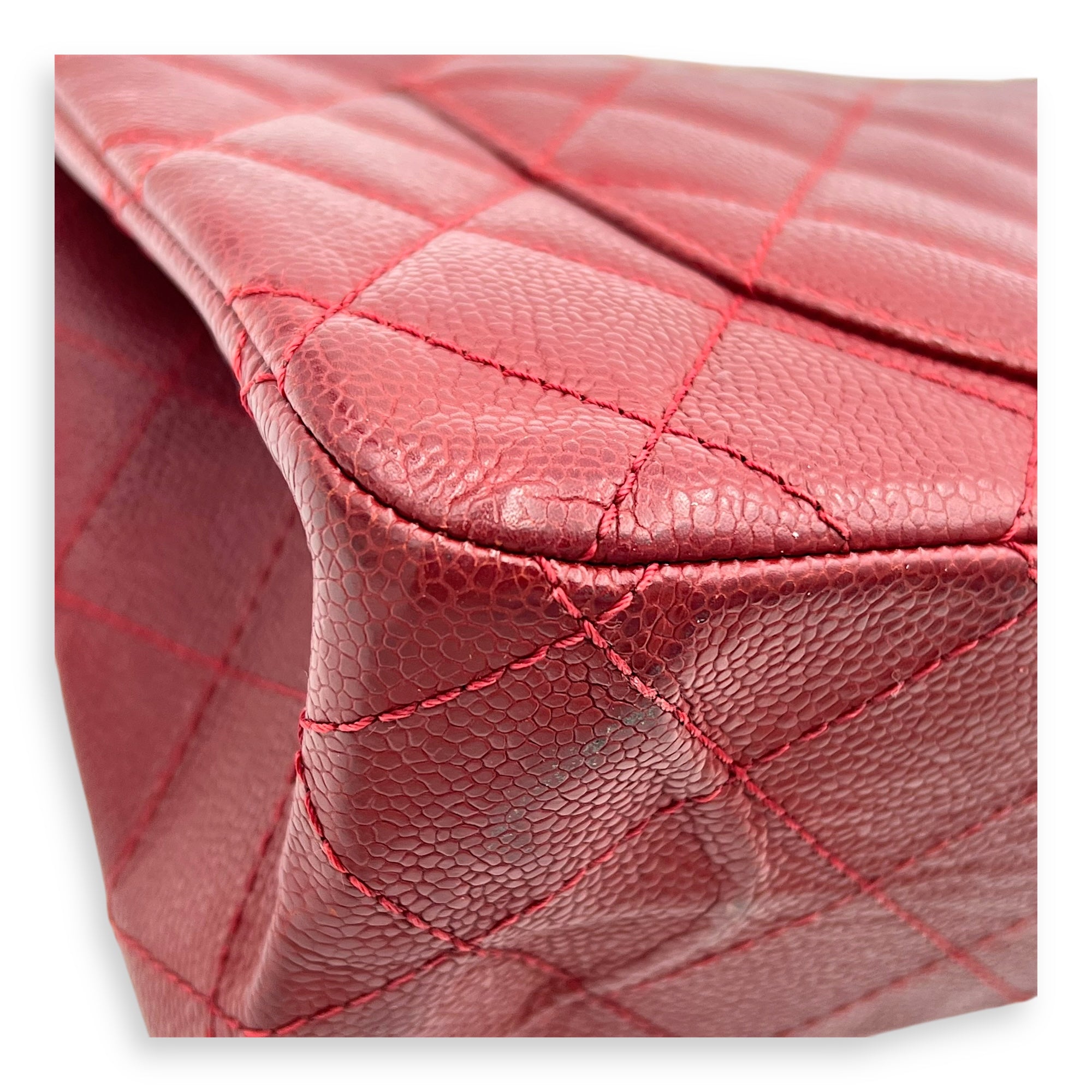 2.55 Shoulder Bag Red in Caviar Leather, Ruthenium hardware - Image 11