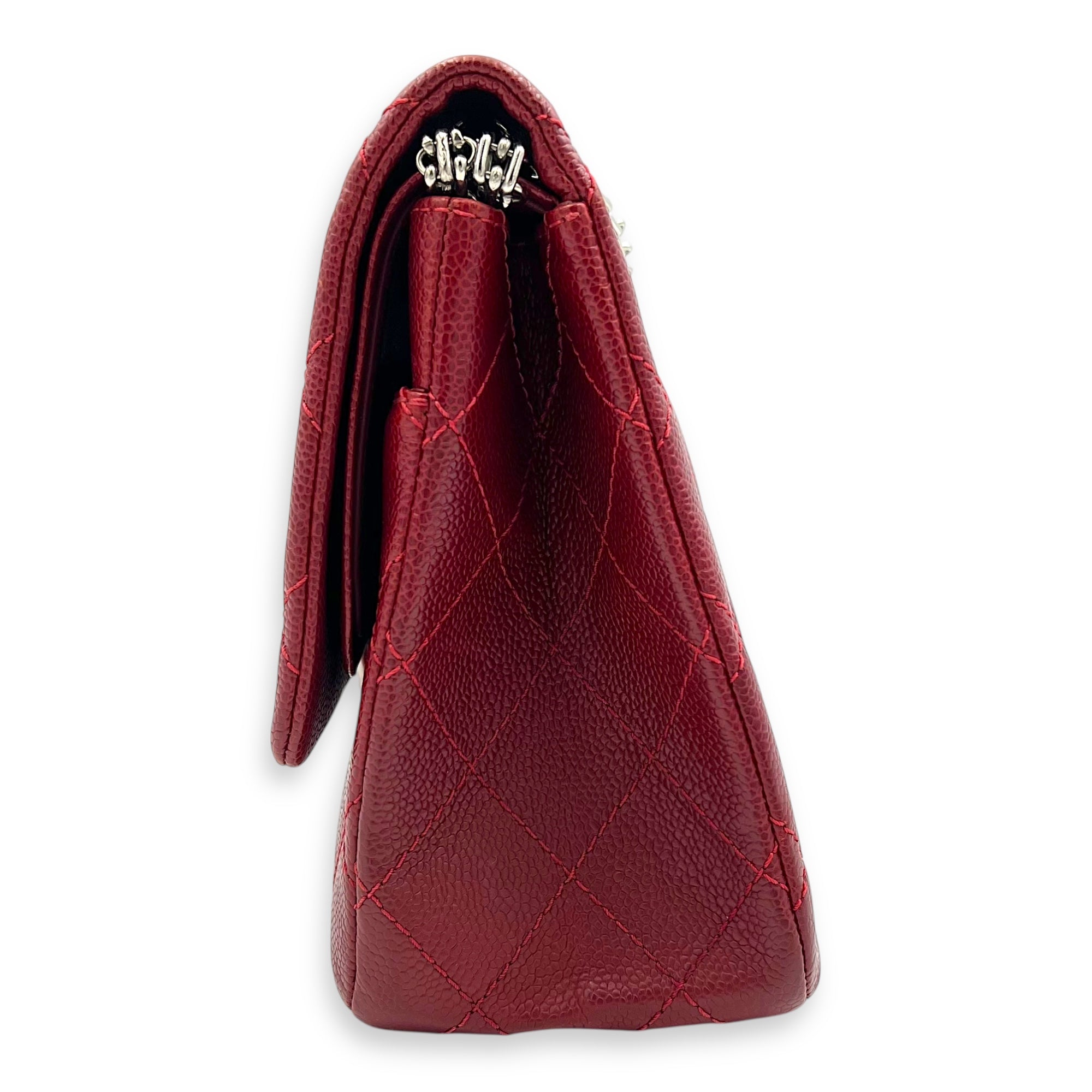2.55 Shoulder Bag Red in Caviar Leather, Ruthenium hardware - Image 5