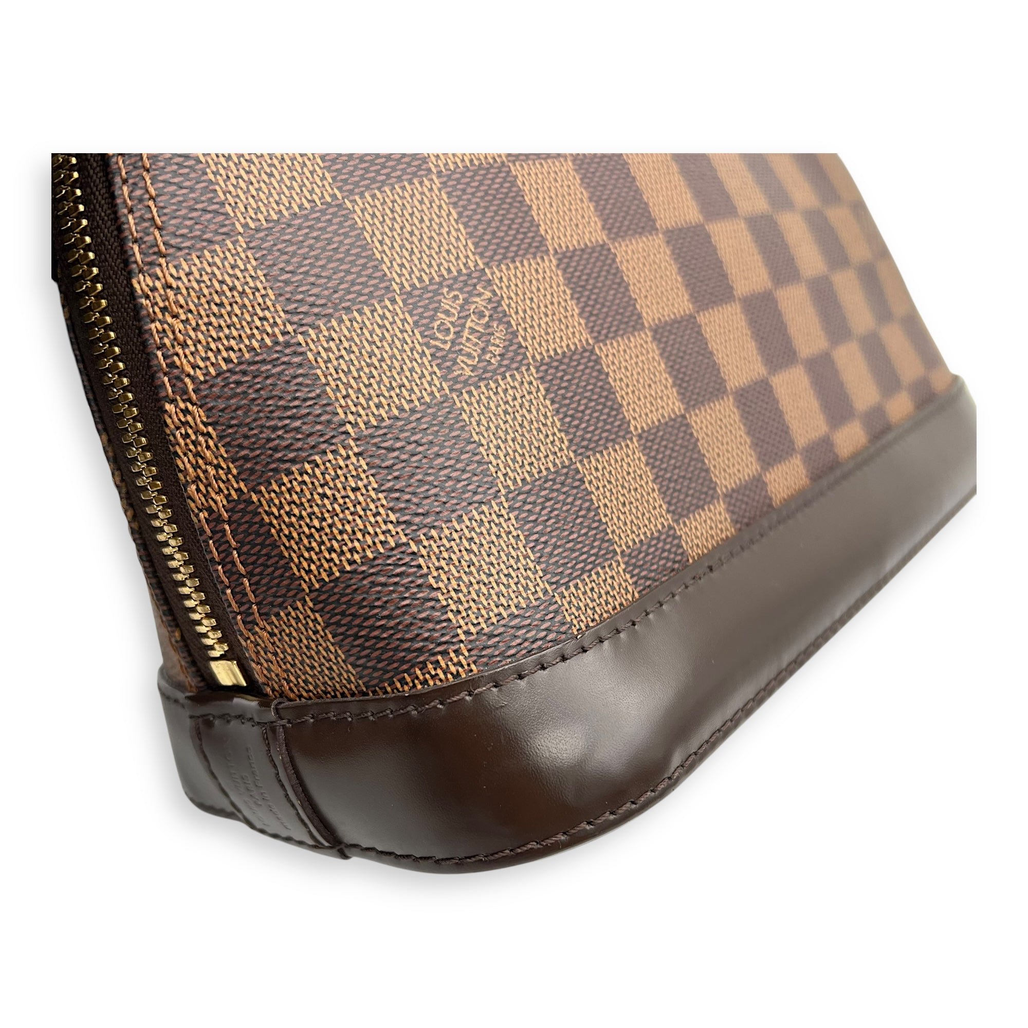 Alma Top Handle Bag BB Brown in Coated Canvas, Gold hardware - Image 16