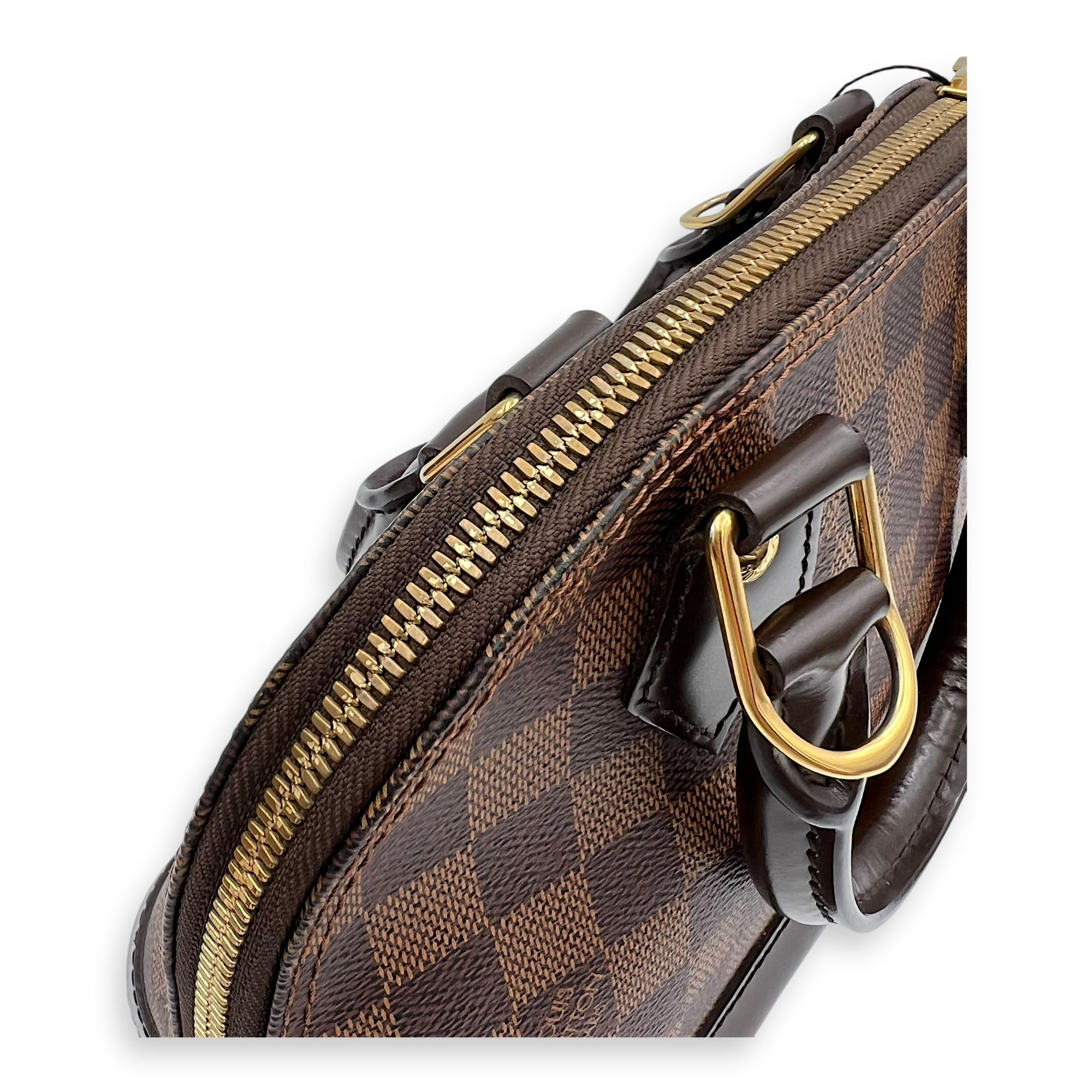 Alma Top Handle Bag BB Brown in Coated Canvas, Gold hardware - Image 10