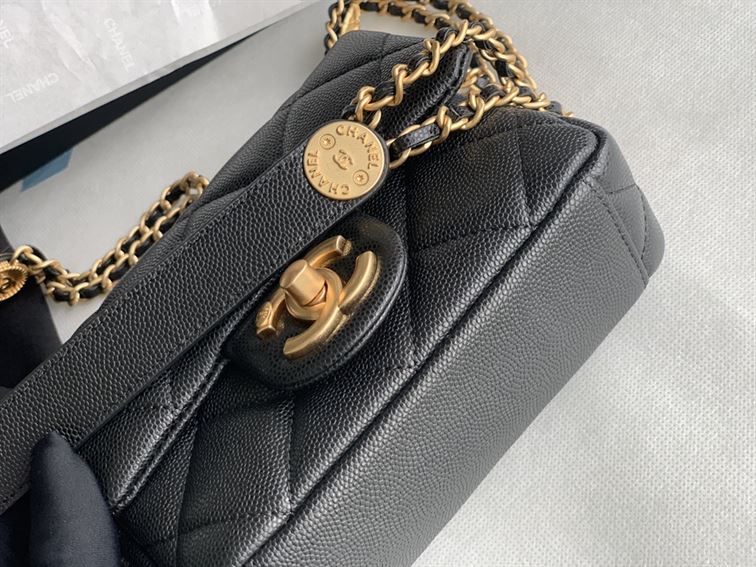 Chanel Mini Flap Bag Black Shiny Calfskin - Image 8