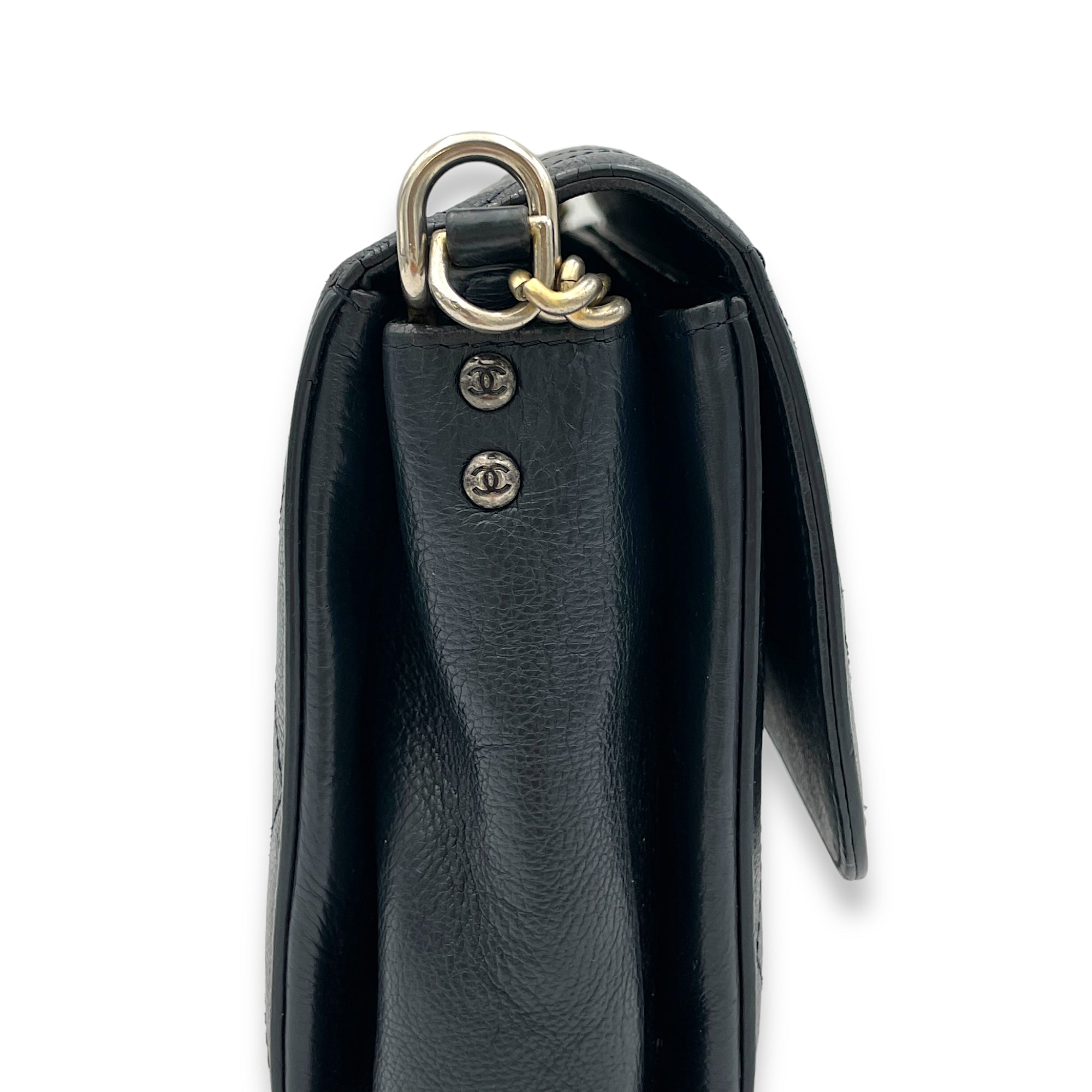 Classic Crossbody Bag Black in Calfskin, Gold hardware - Image 9