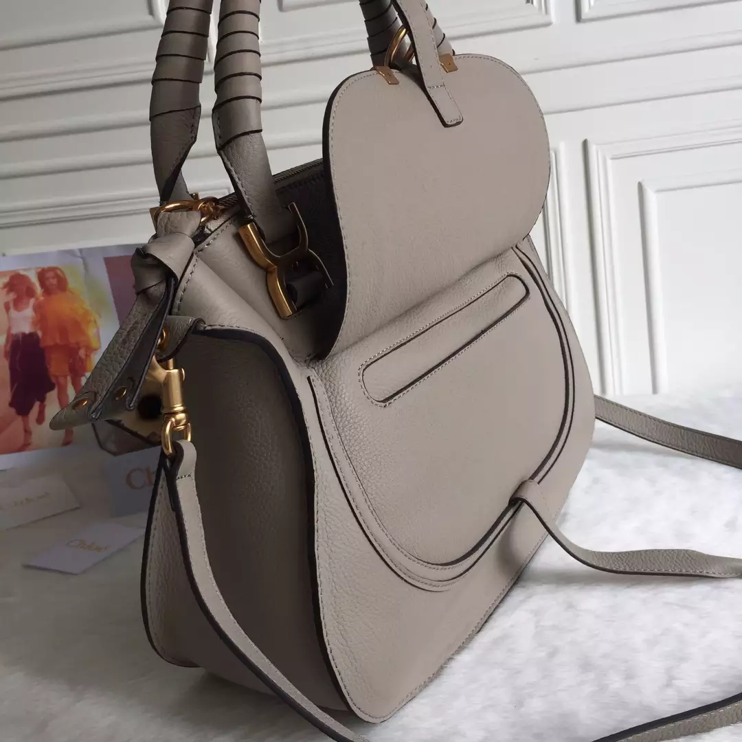 Chloé Marcie Cashmere Grey Double Carry Bag - Repbags.ru - Image 7