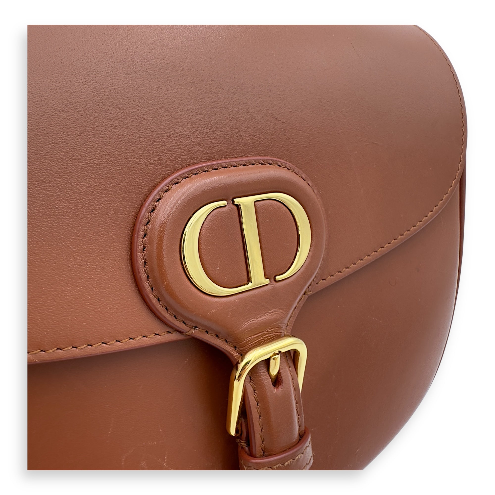 Bobby Shoulder Bag Brown in Calfskin, Gold hardware - Image 13