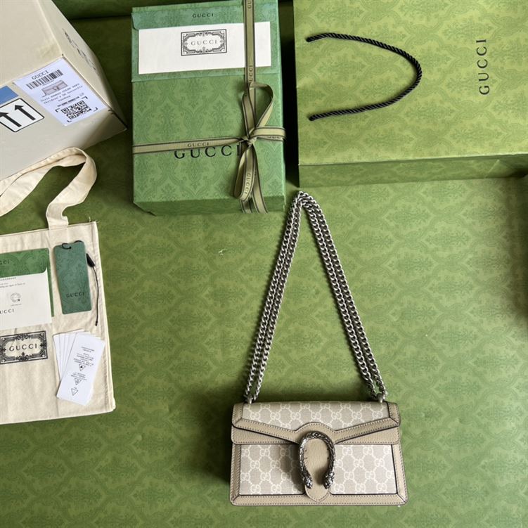 Dionysus GG small bag Beige and white GG Supreme canvas - GB100 - Image 4