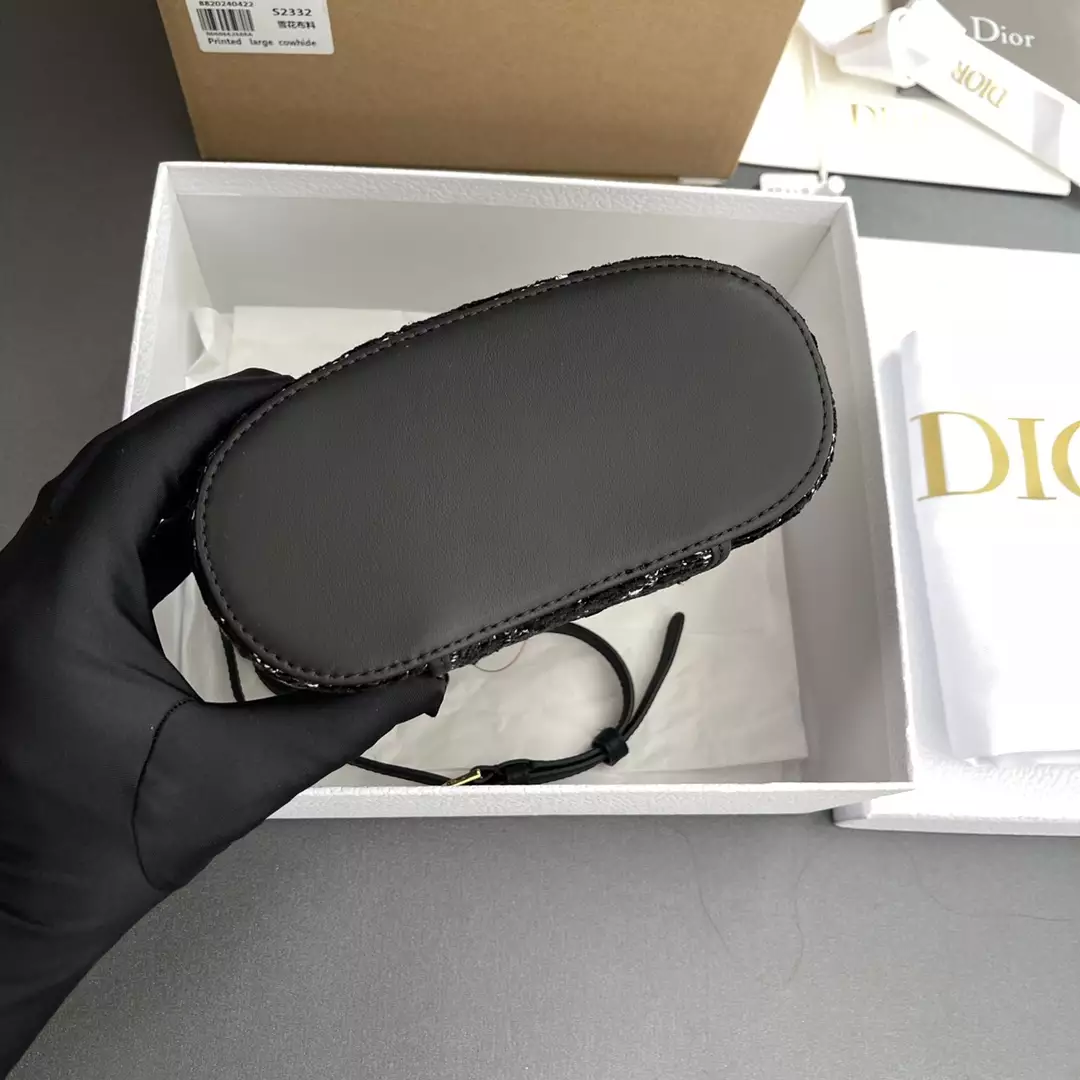 Dior Caro Mini Vanity Case Black Cannage Tweed - Repbags.ru - Image 5