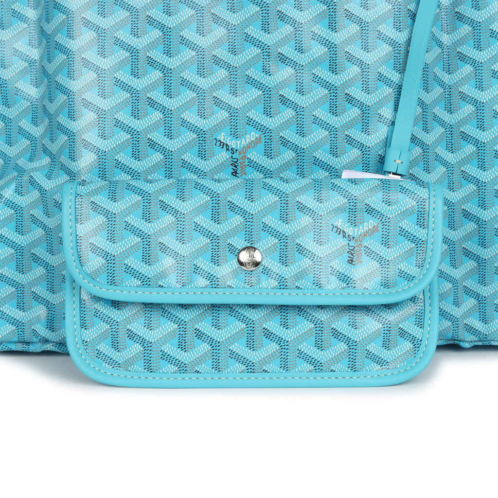 Goyard Goyardine Turquoise Saint Louis GM Tote Bag & Balise Towel Palladium Hardware - Image 7