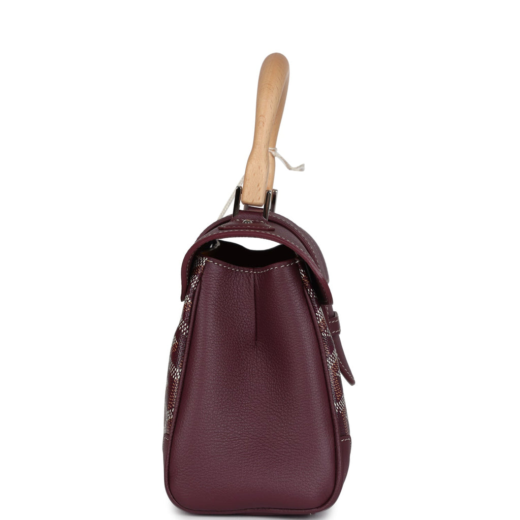 Goyard Saigon Souple Mini Bag Burgundy Goyardine Palladium Hardware - Image 4