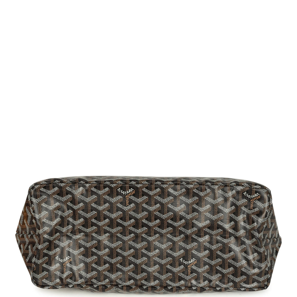 Goyard Goyardine Black and Brown Saint Louis PM Tote Bag Palladium Hardware - Image 8