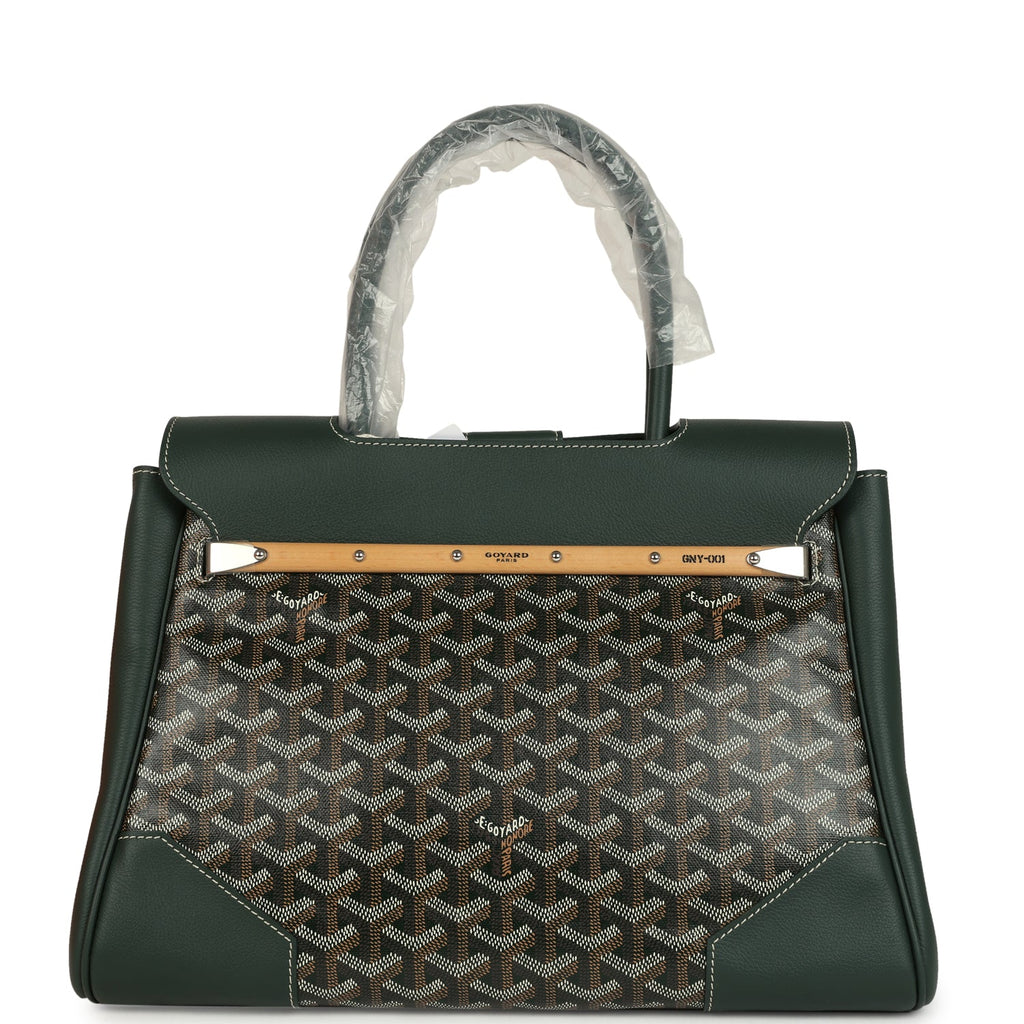 Goyard Saigon Tote Dark Green Goyardine Canvas Palladium Hardware - Image 5