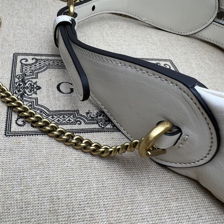 GG Marmont half-moon-shaped mini bag white leather - Image 8