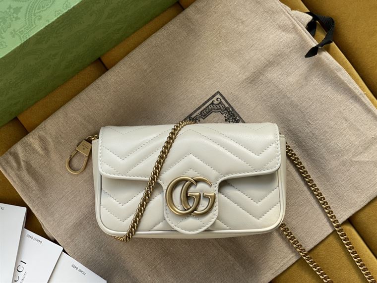 GG Marmont leather super mini bag White - Image 3
