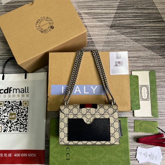 GG Padlock small shoulder bag Beige and blue GG Supreme canvas - GB083 - Image 5