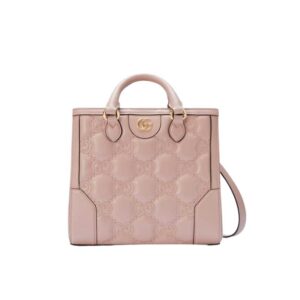 GG matelassé mini top handle bag Pink GG leather