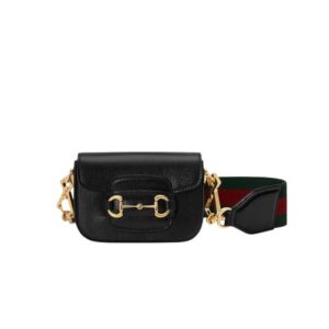 Gucci Horsebit 1955 strap wallet Black leather