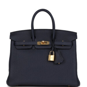 Hermes Birkin 25 Bleu Nuit Togo Gold Hardware