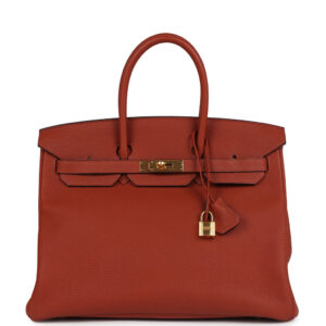 Pre-owned Hermes Birkin 35 Cuivre Togo Gold Hardware