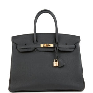 Pre-owned Hermes Birkin 35 Black Togo Rose Gold Hardware