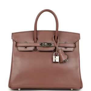 Pre-owned Hermes Birkin 25 Griolet Tadelakt Palladium Hardware