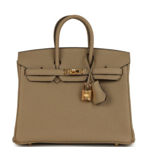 Pre-owned Hermes Birkin 25 Beige Marfa Togo Gold Hardware