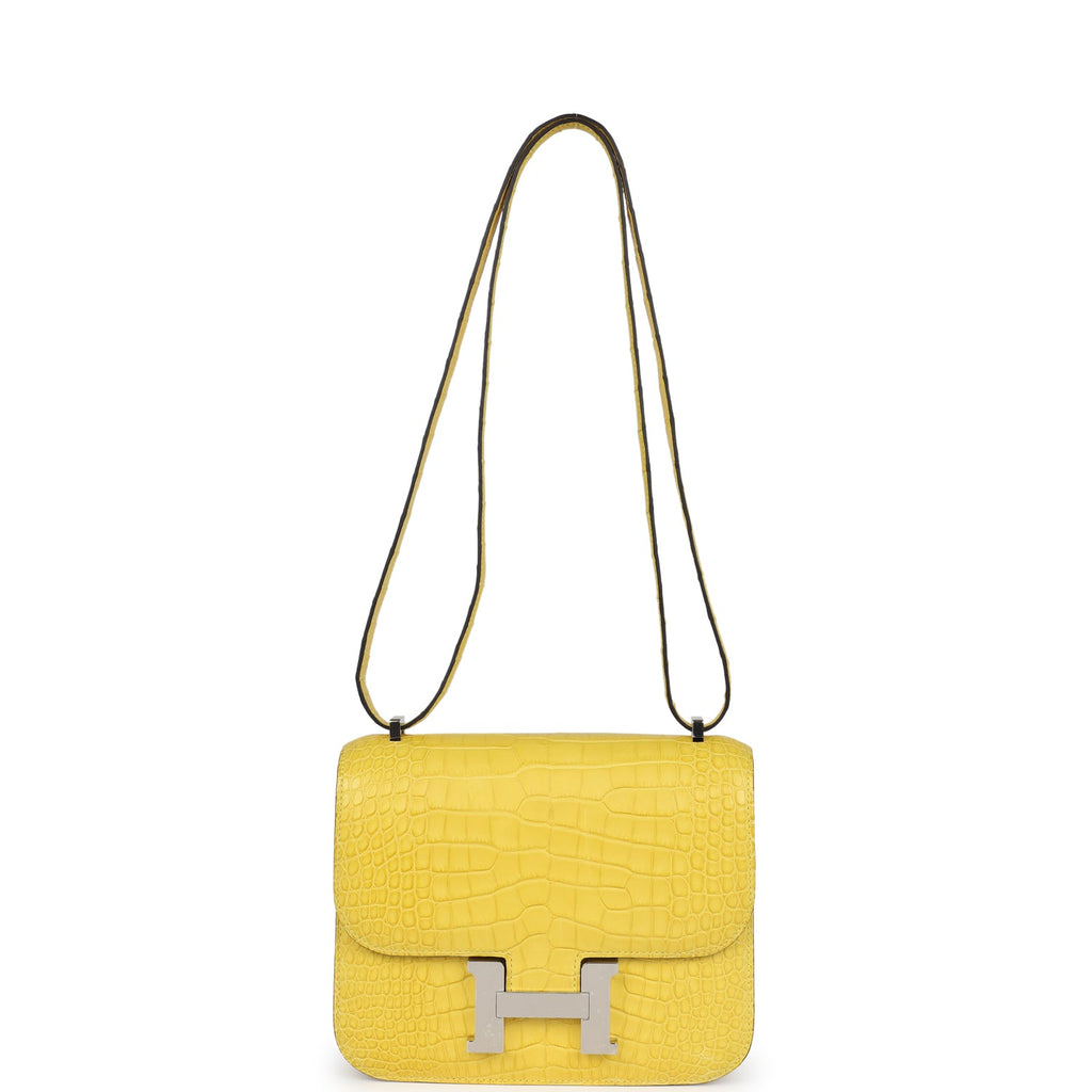 Hermes Constance 18 Mimosa Matte Alligator Palladium Hardware - Image 8