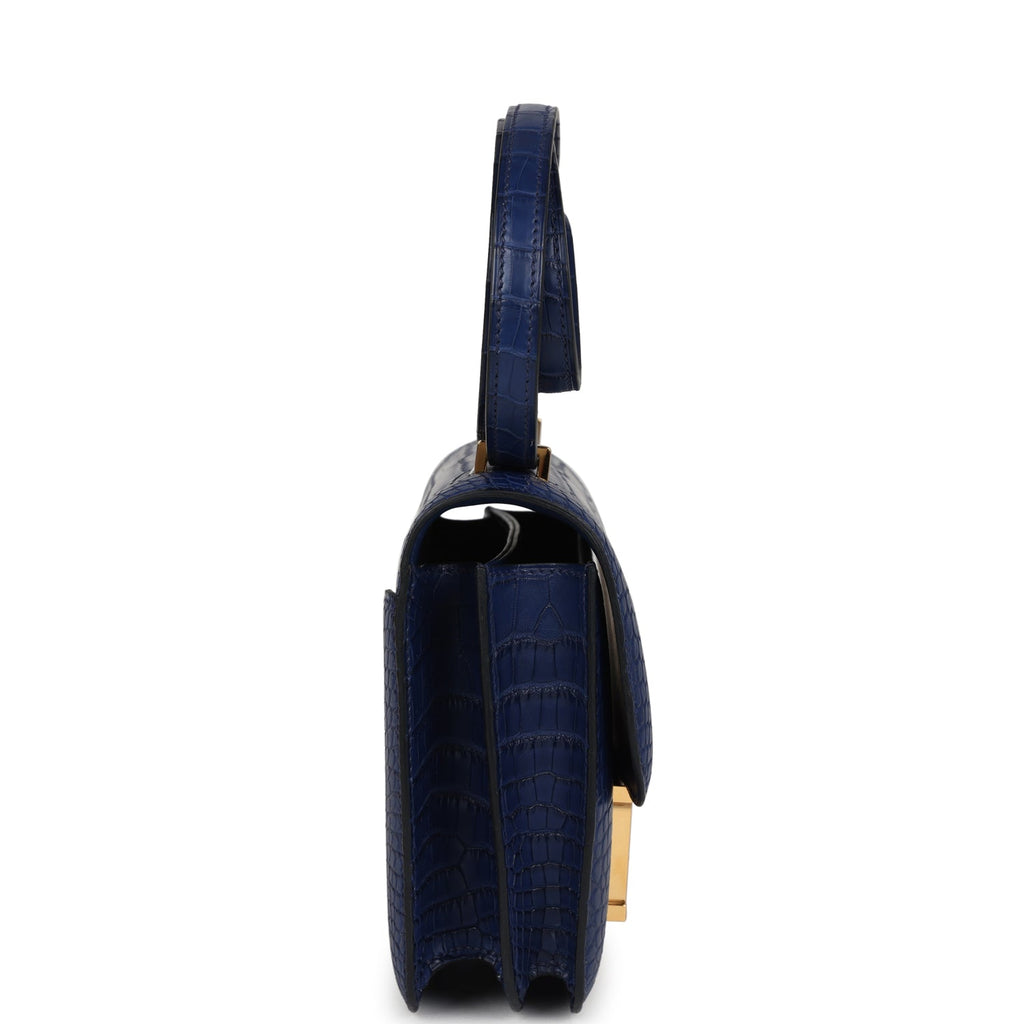 Hermes Constance 18 Bleu Saphir Matte Alligator Gold Hardware - Image 4