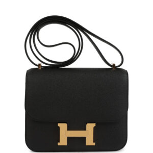 Hermes Constance 1-18 Black Epsom Gold Hardware