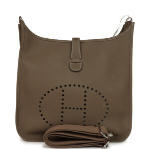 Hermes Evelyne III GM Etoupe Clemence Palladium Hardware