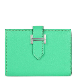 Hermes Bearn Card Holder Vert Comics Chevre Mysore Palladium Hardware