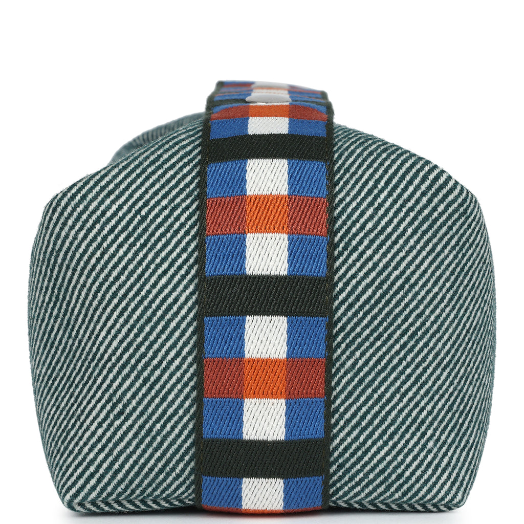 Hermes Bride-A-Brac Au Carre Case PM Vert Foret H Natte Canvas and Wool Palladium Hardware - Image 4