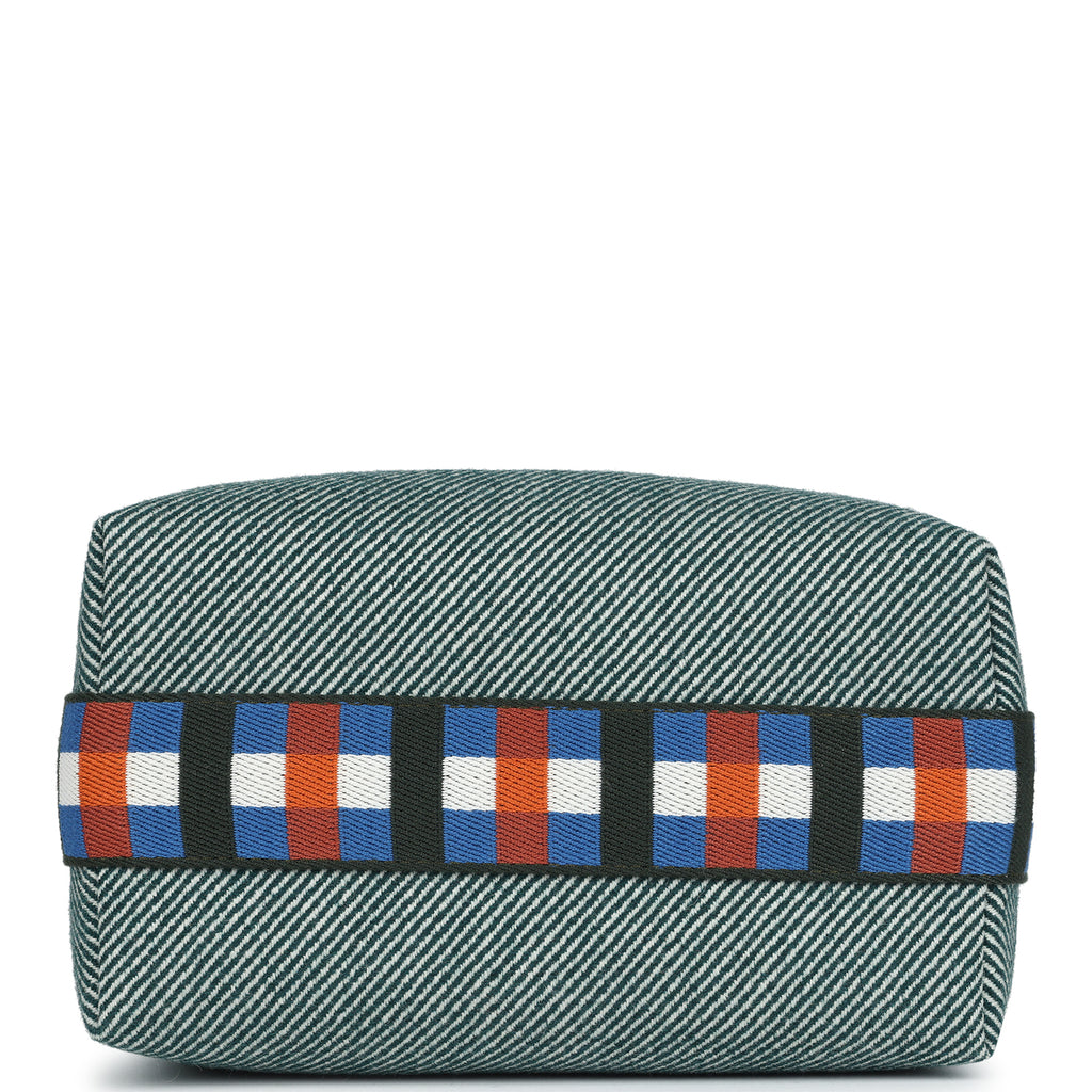 Hermes Bride-A-Brac Au Carre Case PM Vert Foret H Natte Canvas and Wool Palladium Hardware - Image 7