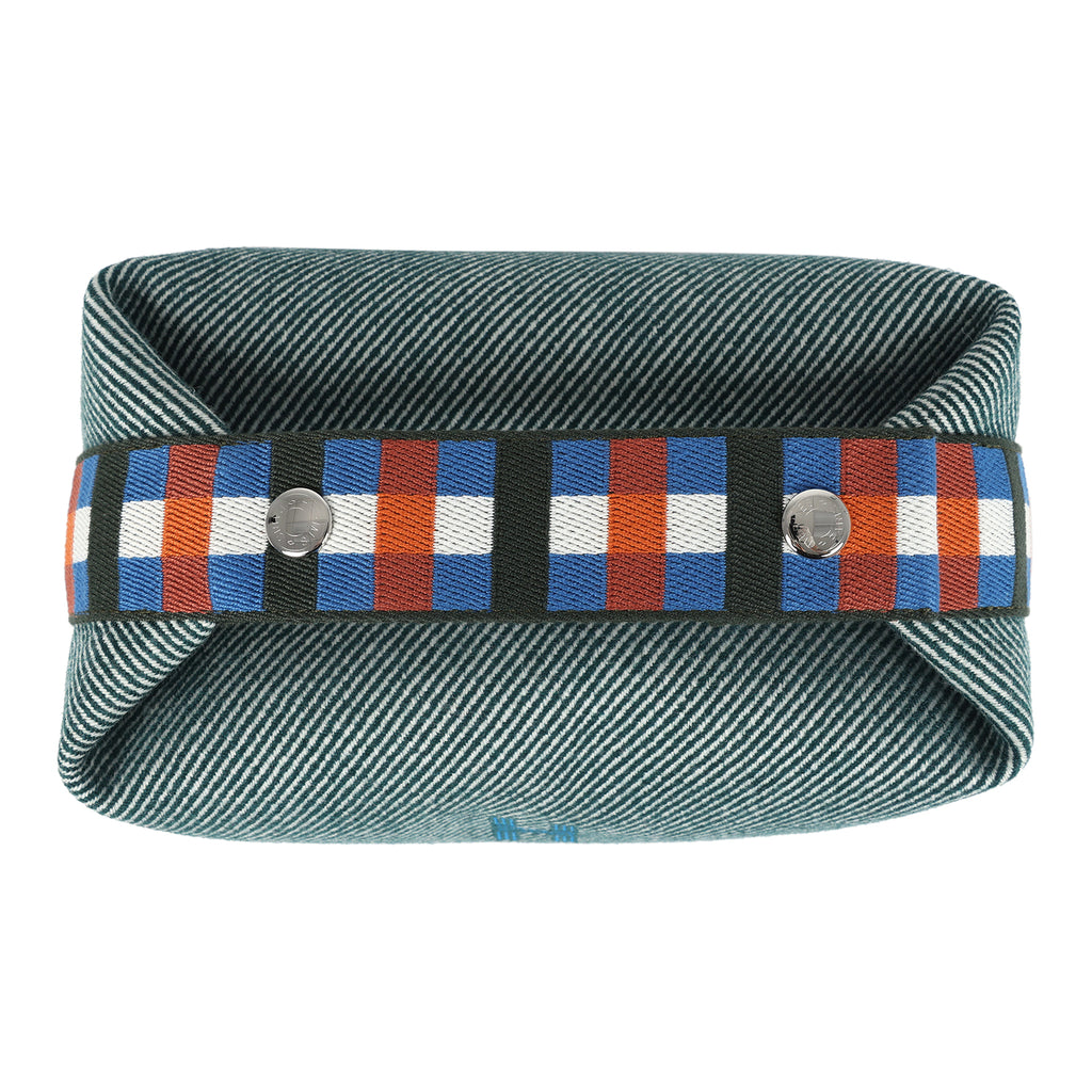 Hermes Bride-A-Brac Au Carre Case PM Vert Foret H Natte Canvas and Wool Palladium Hardware - Image 9